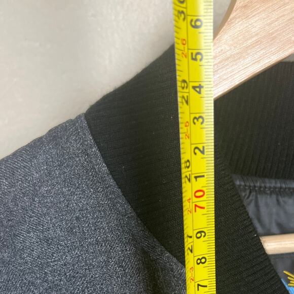 Eddie Bauer Down 2XL Nylon Zip up Gray Sweater Skyliner Model - Picture 3 of 7